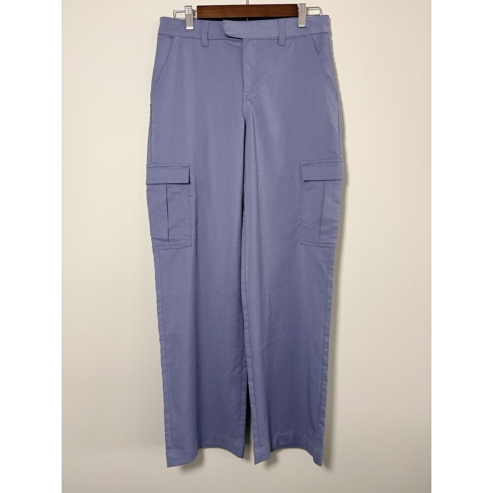 Divided H&M Womens Cargo Pants Size 4 Pockets Straight Leg Blue Stretch